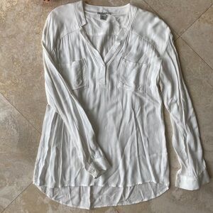 Dahlia Collection White V Neck Blouse